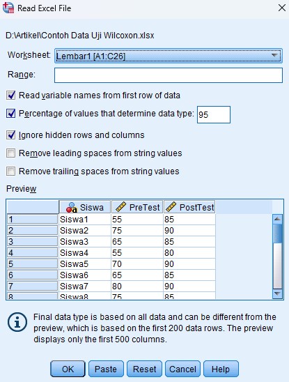 uji wilcoxon dengan spss