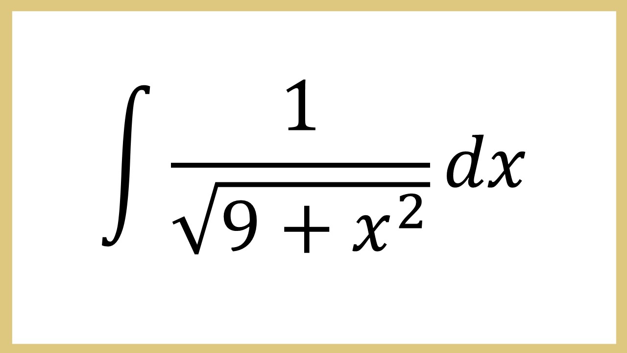 Integral 1/akar(9+x^2) dx