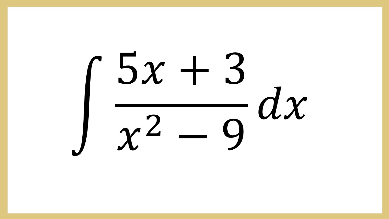 Integral (5x+3)/(x^2-9) dx